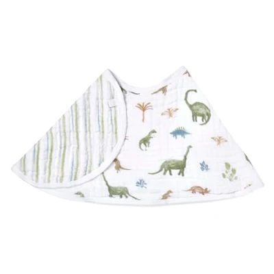 Image de aden + anais Essentials Baby Burpy bavoir pour bébé, 100 % mousseline de coton, doux et absorbant, 4 couches, multi usages, 57,1 x 27,9 cm, lit simple, jungle dinosaure