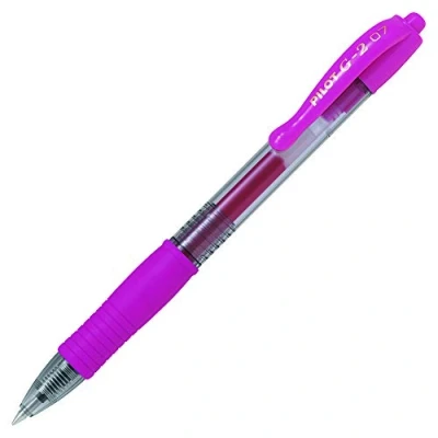 Image de PILOT 14655 Stylo bille G2 7 Fun écriture moyenne 0,4 mm encre gel rétractable corps translucide grip caoutchouc