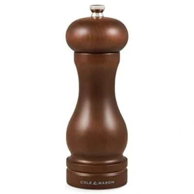 Image de Cole &amp; Mason Forest Capstan Moulin a Poivre, Broyeur de Bois Foncé, Mouture Réglable, Hêtre Teinté, 165mm, Comprend 1 x Moulin, HB0644P