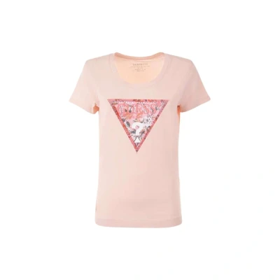 Image de Guess Triangle Tshirt imprimé, Femme, Taille: Small, Pink