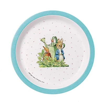 Image de Petit Jour Paris Assiette Bébé Pierre Lapin Bleu des Proportions Idéales!, Multicolore, 1 Pièce