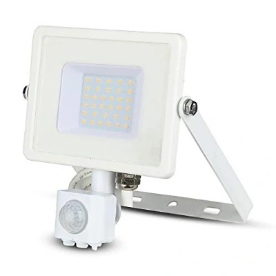 Image de V TAC Projecteur LED pour puce Samsung 30 W avec capteur de mouvement et crépusculaire interrupteur manuel verrouillage, couleur blanc 4000 K IP65