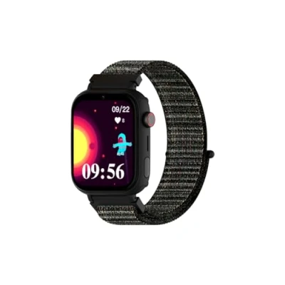 Image de DCU TECNOLOGIC Montre Connectée Enfant avec système Android Whatsapp Positionnement GPS Appels vidéo Bouton SOS Contrôle Parental Couleur: Noir