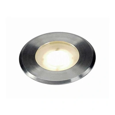 Image de SLV 228412 Spot LED encastrable pour terrasse, Jardin, Lampe de Sol extérieur / IP67 3000 K 4,3 W 140 LM 125 degrés, Verre 304, DASAR Flat 80 3000K 4,3W Acier Inoxydable Rond