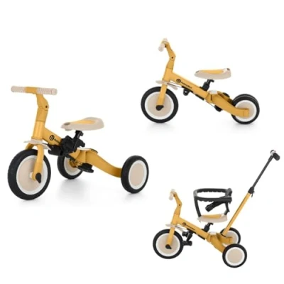 Image de Petite&amp;Mars Turbo 5 en 1 Tricycle Évolutif Vélo Bébé Multifonction Réglable, 1,5 à Ans (Intense Ochre)