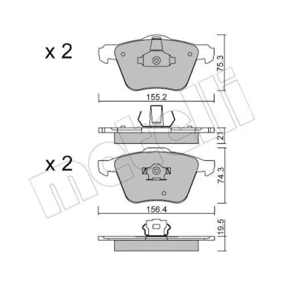 Image de Kit de plaquettes frein, frein à disque METELLI 22 0599 0