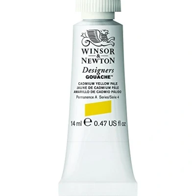 Image de Winsor &amp; Newton Designers Gouache Peinture pour le Dessin, L&#039;illustration, Design Aquarelle Opaque, Tube De 14ml, Couleur Jaune Cadmium Pale Row