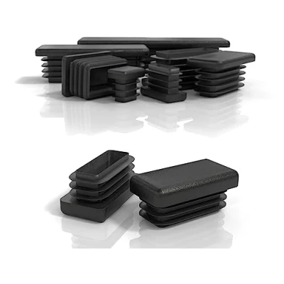 Image de PD® Bouchons à lamelles 30x15 mm pour Tube Carré Embouts rectangulaires PE Bouchon Pied de Chaise Tubes Métalliques, Chaises, Canapés, Tables et étagères 4 pcs.