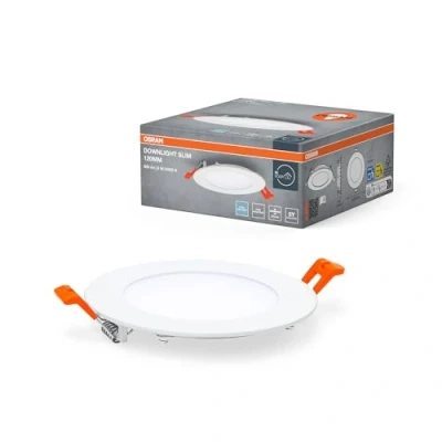 Image de OSRAM Downlight Slim 120mm, spot encastrable LED, 8W, blanc froid 6500K, 550 lumens, design fin, IP20, installation facile pour salons et cuisines