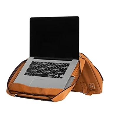 Image de R Go Viva Sacoche pour Ordinateur Portable 15,6 Pouces avec Support intégré Cuir Marron