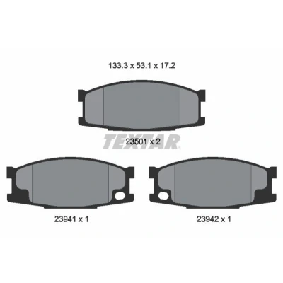 Image de TEXTAR 2350101 Jeu de plaquettes frein non préparé pour indicateur d&#039;usure MITSUBISHI: Canter 6.Generation