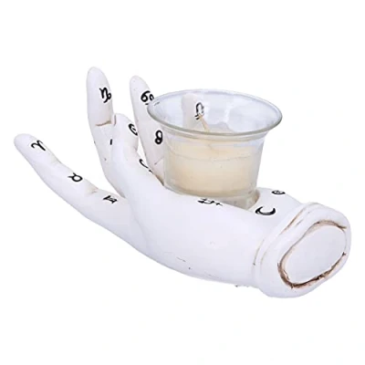Image de Nemesis Now Palmist&#039;s Prediction Photophore en Forme de Main chiromancie Blanc 18,3 cm
