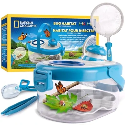 Image de Blue Marble National Geographic Kit de Capture d’Insectes pour Enfants Set d’Exploration avec Filet, Boîte d’Observation Grossissante, Pince &amp; Plus