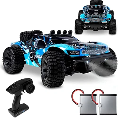 Image de Overmax Hooligan Grande Voiture télécommandée Rapide, Vitesse 50 km/h,échelle 1:10, portée 100 mètres, Transmission 4x4, 40 Minutes d’Amusement, éclairage LED, Roues d&#039;un diamètre de 10cm