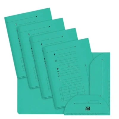 Image de OXFORD Lot de 100 Sous Dossiers A4 Capacite 200 Feuilles Carte Kraft Epaisseur 240g Vert Pastel