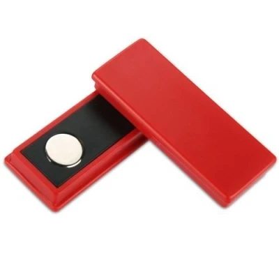 Image de 10 x Aimant pour tableau 55 22,5 8,5 mm Neodyme (NdFeB) 6 couleurs assorties Force d&#039;adhérence: 4,8kg 5 pièces Aimants rectangulaires de bureau super puissants, couleur:rouge