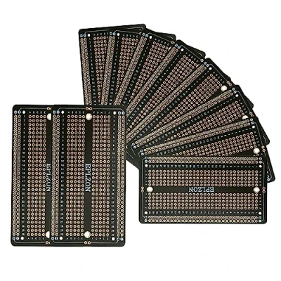 Image de EPLZON PCB Board Carte de prototypage Breadboard soudable Protoboard Circuit Imprimé Double Faces pour les projets bricolage électronique compatibles avec(10 pièces,Noir)