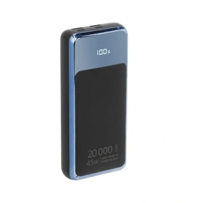 Image de RIVACASE VA1075 Powerbank 20 000 mAh QC/PD 45 W Station de charge rapide compatible avec ordinateurs portables, chargeur portable écran LCD, 2 entrées et 4 sorties, parfait pour MacBook, iPhone,