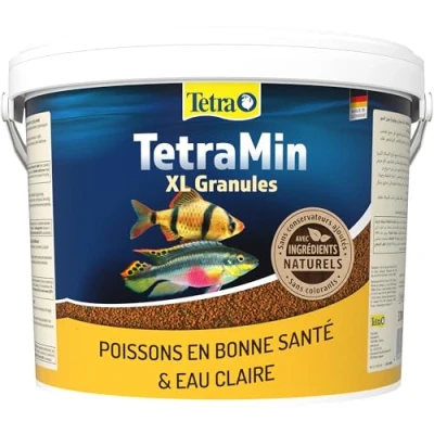 Image de Tetra Minin XL Granules Nourriture pour Poissons à Descente Lente Gros d&#039;ornement dans la Couche d&#039;eau Moyenne de l&#039;aquarium, Seau 10 l