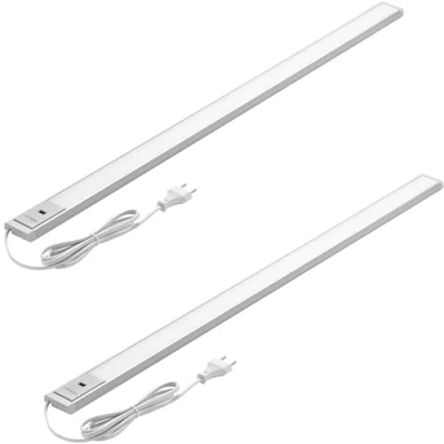 Image de Oktaplex 2er Set Riva LED éclairage sous plan dimmable blanc chaud 90cm cuisine avec capteur 730lm lampe 10W argent