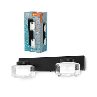 Image de LEDVANCE ORBIS Flame Wand und Deckenleuchte mit LED, schwarz, 11W, 700lm, 3000/4000K, Farbtemperatur über Wandschalter einstellbar (kaltweiß/warmweiß), IP44 Schutz vor Fremdkörpern Spritzwasser