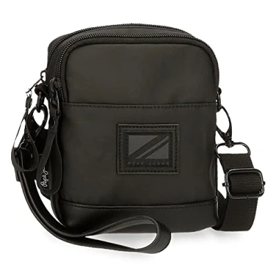 Image de Pepe Jeans Hoxton Sac à Bandoulière deux compartiments Noir 12 x 15 3,5 cm Polyester et PU, Multicolore, Talla única,