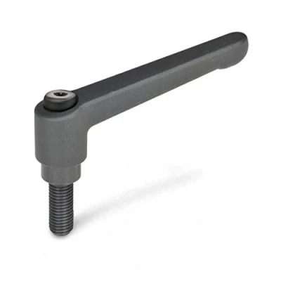 Image de Ganter Norme Éléments levier de serrage réglable avec filetage Vis, 1 pièce, noir/strukturmatt, GN 30092 M1080 SW