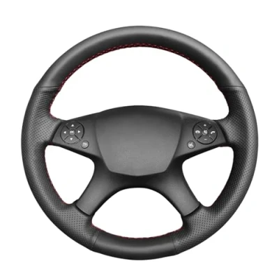 Image de MEWANT Housse De Volant Personnalisée en Cuir Microfibre Artificiel DIY la Couture à Main pour Benz W204 C Klasse 2007 2010 C280 C230 C180 C260 C200 C300