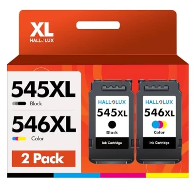 Image de HALLOLUX Replacement pour Canon PG 545XL CL 546XL Cartouches d&#039;encre Multipack Pixma MX495 TR4550 TR4551 TS3150 TS3151 MG2450 MG2500 MG2950 MG2550S (1 Noir 1 Couleur)