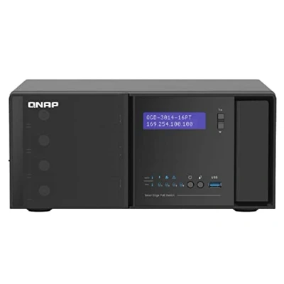 Image de QNAP QGD 3014 16PT 8G commutateur réseau Géré Gigabit Ethernet (10/100/1000) Connexion Ethernet, supportant l&#039;alimentation Via ce Port (PoE) Noir