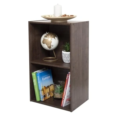 Image de Iris Ohyama, Meuble de rangement, Bibliothèque, avec 2 étagères, Grande capacité, Multifonctionnel,Solide Bureau, Chambre, Salon Office Basic Rack CX 2FN Marron