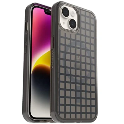 Image de OtterBox Symmetry+ Transparente Coque pour iPhone 14/iPhone 13 MagSafe, Antichoc, anti chute, fine, supporte 3 x plus de chutes que la norme militaire, antimicrobien, Window Pane Black