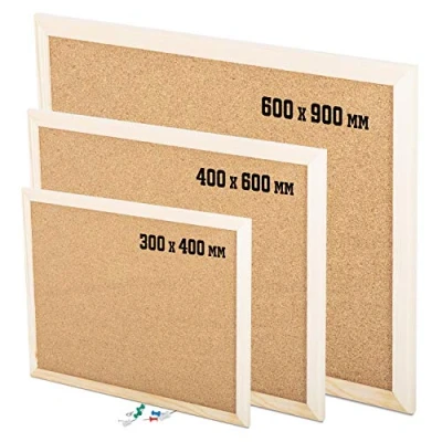 Image de KAV Tableau d&#039;affichage en liège pour la maison, le bureau, l&#039;école (choisissez votre design et taille dans menu déroulant) (tableau liège, 400 x 600 mm)