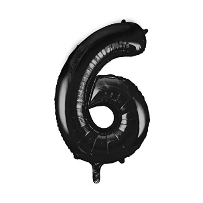Image de Unique Party 55866 Ballon Géant Numéro 6, 86 cm, Noir