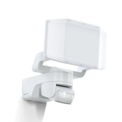 Image de Steinel Projecteur LED extérieur XLED Protect S blanc, détecteur de mouvement 180, 3000K blanc chaud, 14.3 W, IP54, pour garage, jardin