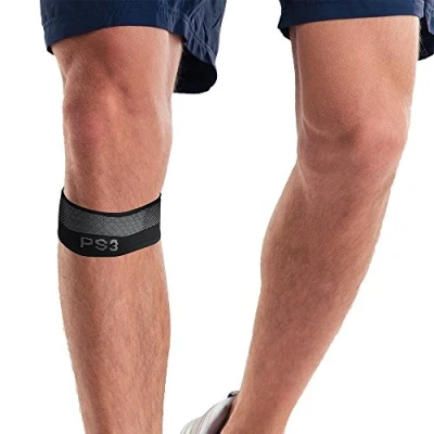 Image de Orthosleeve PS3 genouillere rotulienne Technologie Exclusive de Compression 3 Zones, Tendinite rotulienne, gonflement et arthrite, luxation la rotule, soulagement douleur, Léger, Noir M