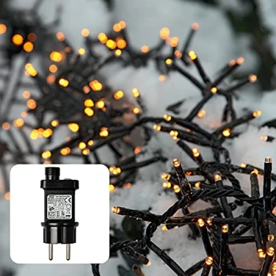 Image de Hellum Guirlande lumineuse extérieure Cluster I 7,38m 370 LED blanc chaud avec minuterie alimentée en électricité indoor &amp; outdoor
