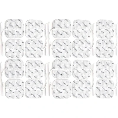 Image de Lot de 20 électrodes carrées 5x5 cm axion Electrostimulateur TENS EMS avec connexion filaire 2 mm Patchs adhésifs
