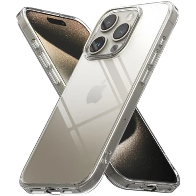 Image de Ringke Coque Transparente pour iPhone 15 Pro Max [Fusion] Clear Rigide Polycarbonate Back TPU Souple Bumper Étui Antichoc Protection