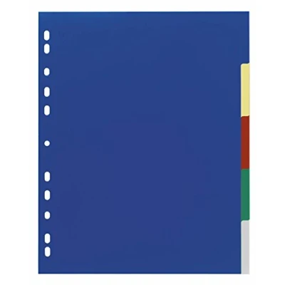 Image de Durable 673727 Intercalaires Format A4+ 5 Touches Neutres Page de Garde Perforations Universelles Polypro 120 Microns Couleurs Lot 20