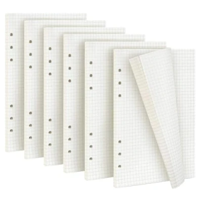 Image de 270 Feuilles A5 Recharge Papier en Quadrillé 6 Trous Vierge Feuillets Mobiles pour Carnet Rechargeable Remplacer Pages Intérieures 540