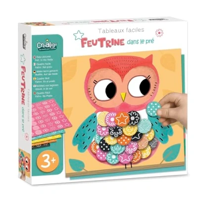 Image de Crea Lign Créa Coffret Loisir Créatif Tableaux Faciles Feutrine Dans le Pré Dès 3 ans CL129 24,5 x 4,5 cm Multicolore
