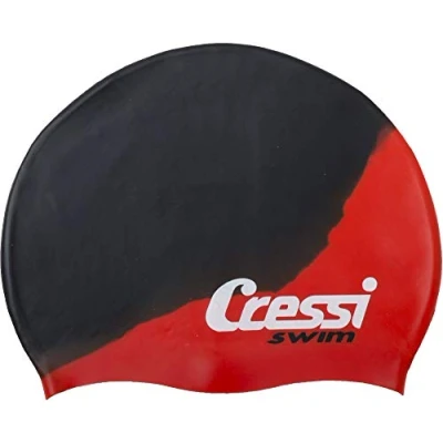Image de Cressi Sub S.p.A. Silicone Kids Cap Shark Bonnet de Natation Noir/Argent Uni