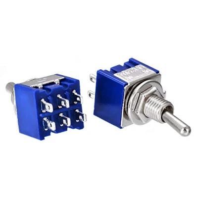 Image de Lot de 10 interrupteurs à bascule 6 A 125 V AC broches 2 positions ON DPDT pour une gamme d&#039;applications montage sur panneau