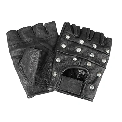 Image de Mil Tec Doigtiers de Motard en Cuir avec Rivets Taille XS