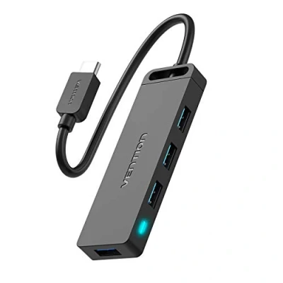 Image de Vention USB C HUB 4 ports Type vers 3.0 Multi Splitter pour accessoires informatiques