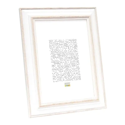 Image de Deknudt Frames S221H1 Basic Cadre Photo Bois Blanc/Beige 18 x 24