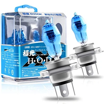 Image de Sidaqi 2Pcs H4 100/90W Halogène Phare Ampoules Xénon Blanc 6000K 12V Auto Voiture Feu de Brouillard DRL