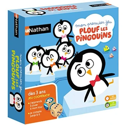Image de Nathan Mon Premier Jeu Plouf Les Pingouins Coopératif Je compte jusqu&#039;à 6 A Jouer Seul ou en Famille Se Joue de 1 à 4 Joueurs Pour Enfants partir 3 ans