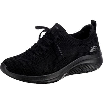 Image de Skechers Sport Ultra FLEX Baskets basses, Femme, Taille: 35, Black knit/trim Textile